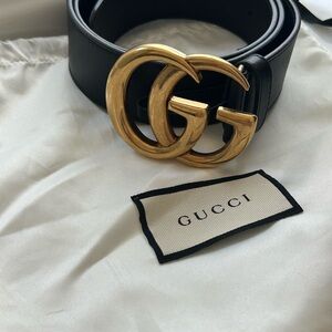 Gucci Black and Gold Women's Belt